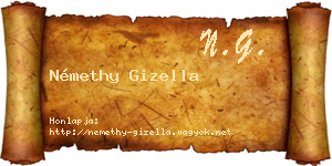 Némethy Gizella névjegykártya